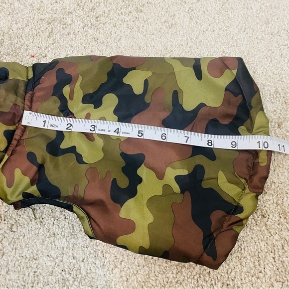 Simply Dog Camo Dog Coat Jacket Faux Fur Hood Trim - Picture 7 of 14